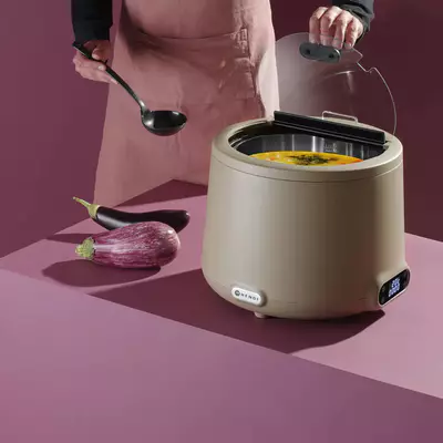 HENDI Kotlík na polévku UNIQ,  8L, Béžová, 220-240V/500W (4)