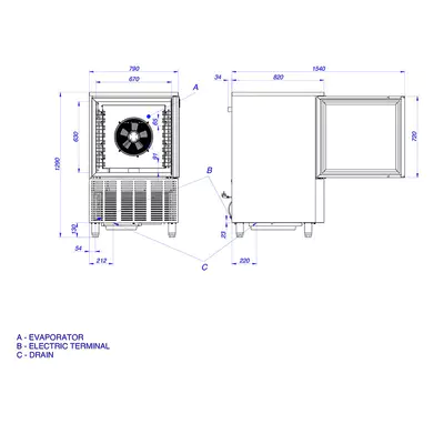 Asber Zmrazovač šokový PBC-08      8x (GN1/1-EN)   230V (2)