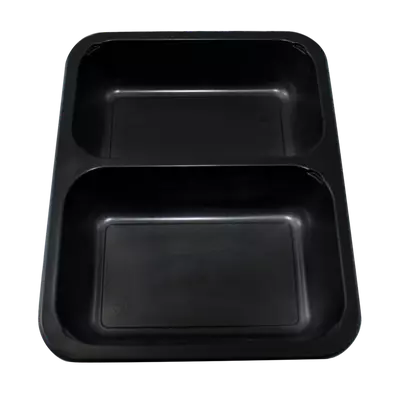 Zatavovací miska 227x178x50 2-dílná černá rovná přep. (50ks) (3)