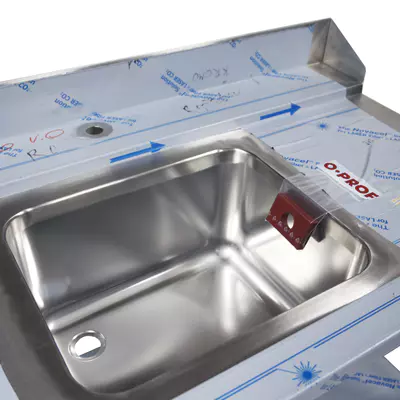 Nerezový stůl s dřezem vstupní 1200x700x900 mm (2)