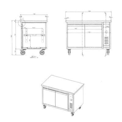 Režon vyhřívaný mobilní 1200x700x900 mm (6)