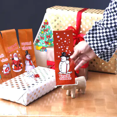 Sněhulák a vločky saček 80 x 250 mm, hmotnost po naplnění 0,4 kg (3)