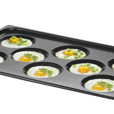 HENDI Podnos s nepřilnavým povrchem CONVECTOMAT EGGPLATE, HENDI, GN 1/1, Černá, 530x325x(H)26mm (3)