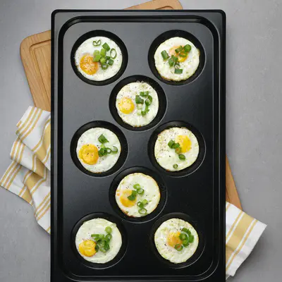 HENDI Lívanečník s nepřilnavým povrchem CONVECTOMAT EGGPLATE, HENDI, GN 1/1, Černá, 530x325x(H)26mm (4)