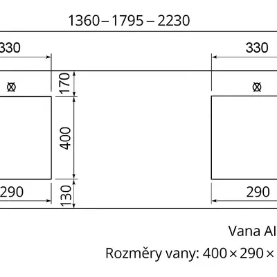 Tefcold Deska pracovní se zadním lemem a dřezem GC72 (2)