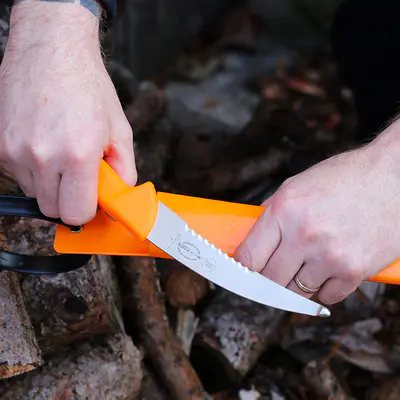 F. Dick Toulec na nůž s páskem oranžové plast   9 0129 000-53 (2)