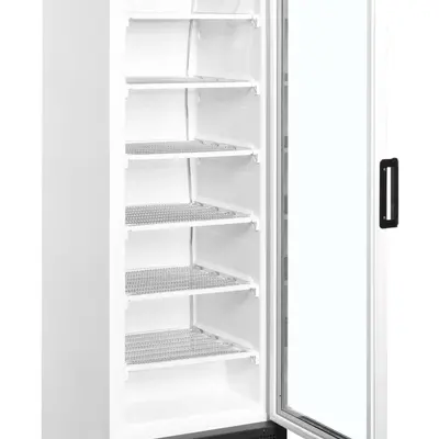 Tefcold Skříň mrazící UFFS371G prosklené dveře, bílá, rám hliník (2)