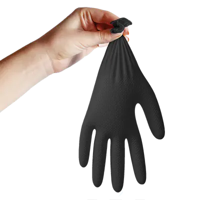 Rukavice nitril DIAMOND černé bezprašné vel. XXL 100ks (4)