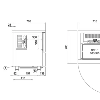 Coldline Zchlazovač/zmrazovač SMART W5XG 700 (5xGN1/1) (4)