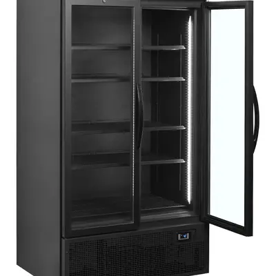 Tefcold Skříň chladicí prosklené dveře FSC1000H BLACK (2)