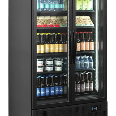 Tefcold Skříň chladicí prosklené dveře FSC1000H BLACK (4)