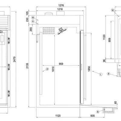 Coldline Stopkynárna automatická VISION JF80/1KM (-6/+40°C) pro vozík EN 60x80 (2)