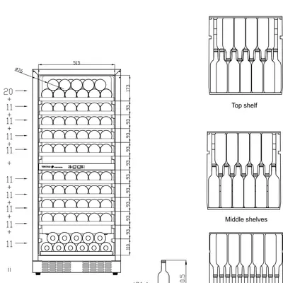 Tefcold Vinotéka černá duální bezrámová TFW300-2F (3)