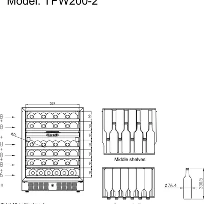 Tefcold Vinotéka TFW200-2S (2)