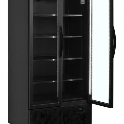 Tefcold Skříň chadicí prosklené dveře FS890H černá (2)