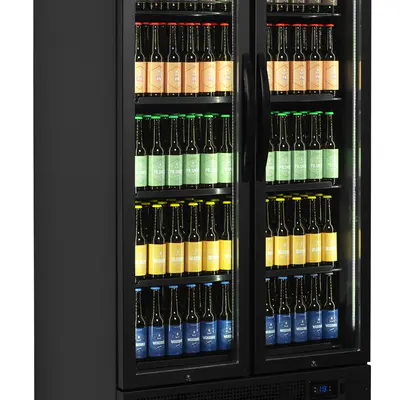 Tefcold Skříň chadicí prosklené dveře FS890H černá (4)