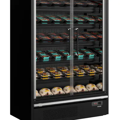 Tefcold Vitrína chladicí přístěnná kř. dveře Galaxy+ GP14FGD Maxi Black (2)