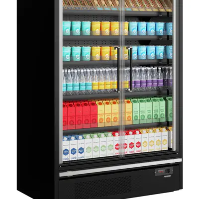Tefcold Vitrína chladicí přístěnná kř. dveře Galaxy+ GP14FGD Maxi Black (4)