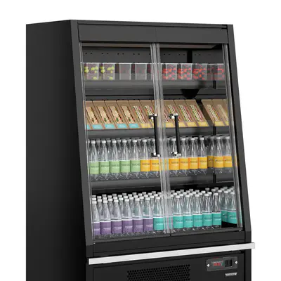 Tefcold Vitrína chladicí přístěnná kř. dveře Galaxy+ GPL10FGD Black (4)