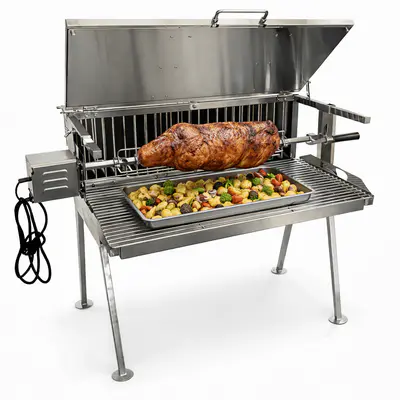 Gril na kuře, kýtu a živáňskou S90 / 1x Rotisserie UG Grill nerezový (6)