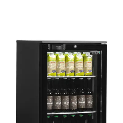 Tefcold Minibar prosklené křídlové dveře, černá DB106H (2)