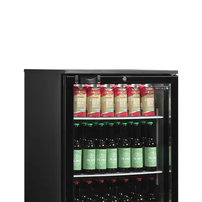 Tefcold Minibar prosklené křídlové dveře, černá DB126H (2)
