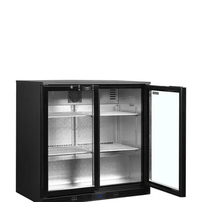 Tefcold Minibar prosklené křídlové dveře, černá DB201H (3)