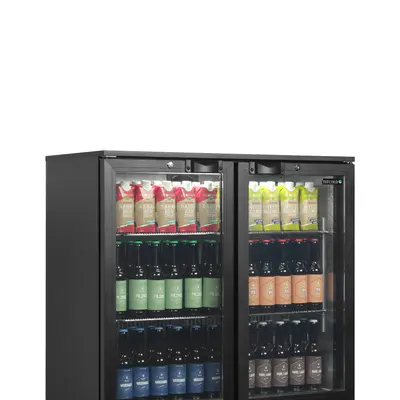 Tefcold Minibar prosklené křídlové dveře, černá BA21H (2)