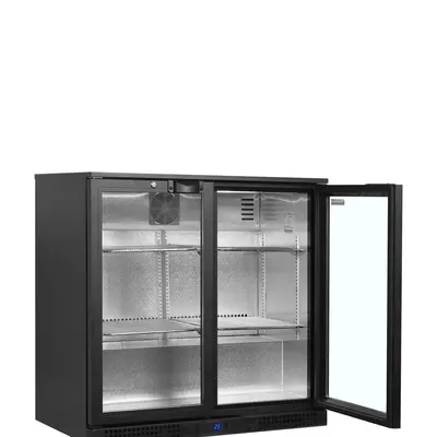 Tefcold Minibar prosklené křídlové dveře, černá BA26H (2)