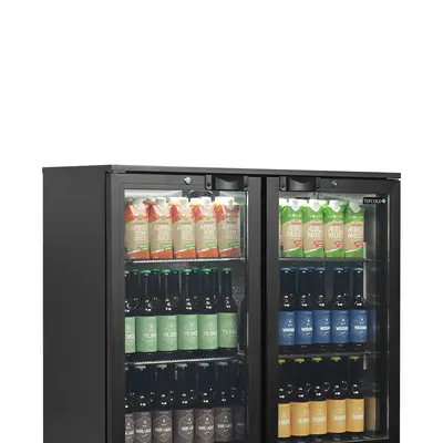 Tefcold Minibar prosklené křídlové dveře, černá BA26H (3)