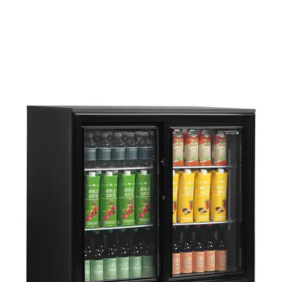 Tefcold Minibar prosklené posuvné dveře, černá DB201S (3)