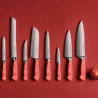 Wüsthof Nůž Santoku s dutými výbrusy, Coral Peach, 17 cm CLASSIC COLOUR (4)
