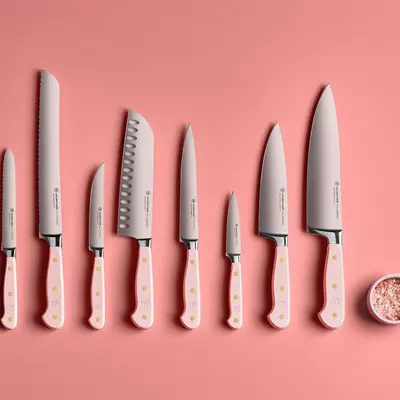 Wüsthof Nůž Santoku s dutými výbrusy, Pink Himalayan Salt, 17 cm CLASSIC COLOUR (5)