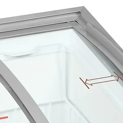 Tefcold Mraznička pultová  prosklené oblé víko IC102SCEB (4)