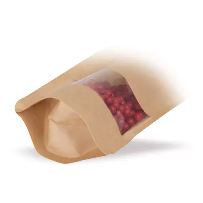 Sáček kraft papír hnědý s okénkem ZIP 500ml (3)