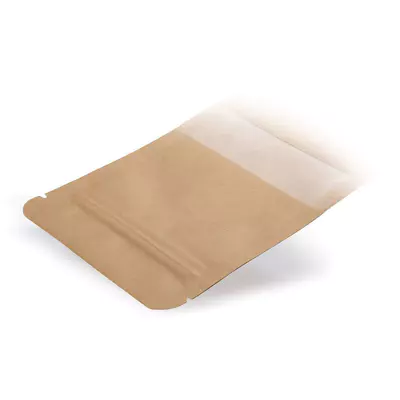 Sáček kraft papír hnědý s okénkem ZIP 500ml (4)