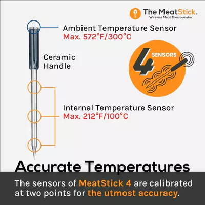 MeatStick Teploměr bezdrátový 4X PM871/200m Bluetooth (3)