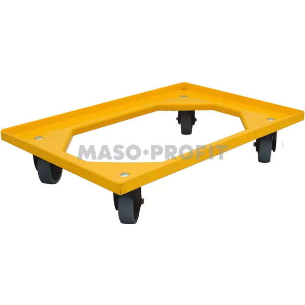 Complastec Vozík 4 ot.kolečka guma - žlutý