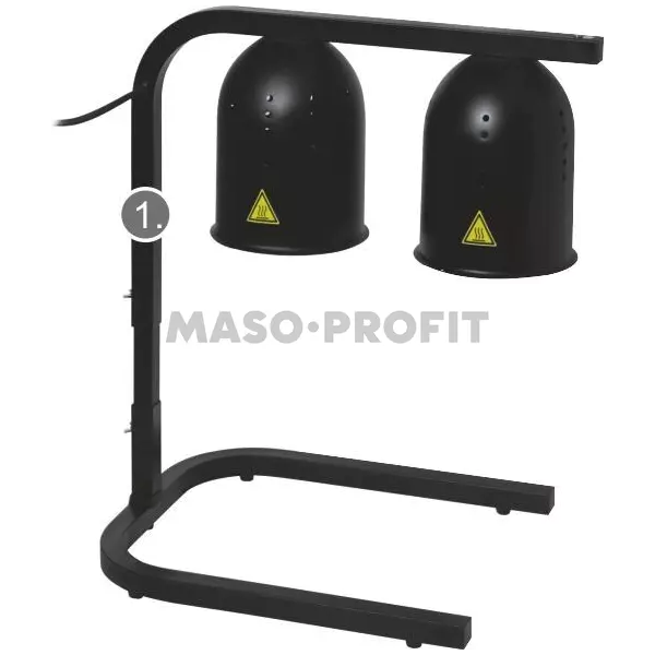 Infra lampa stolní - hliník černá