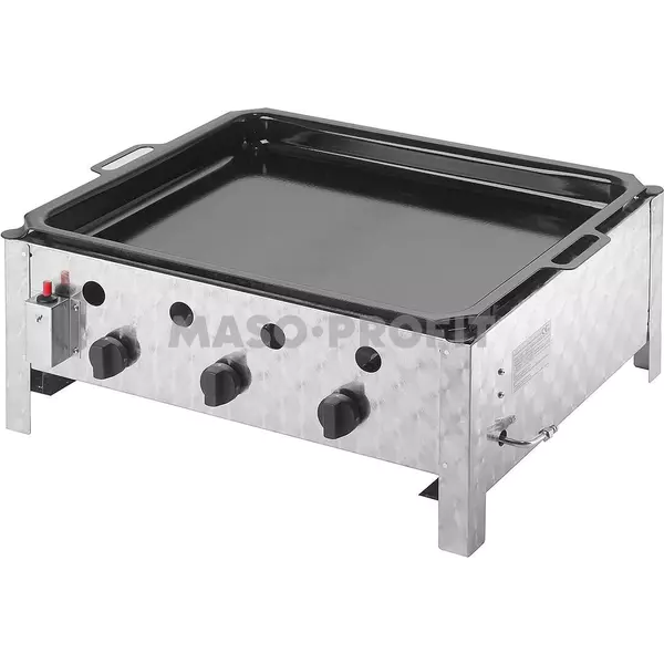 Grilovací deska na plyn se smaltovanou pánví