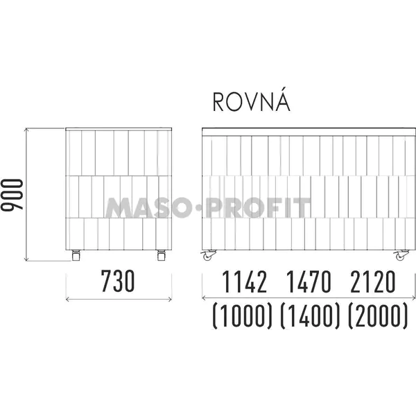 ENOFRIGO Neutrální pracovní modul rovný 2000 NE