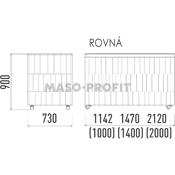 ENOFRIGO Neutrální pracovní modul rovný 1400 NE