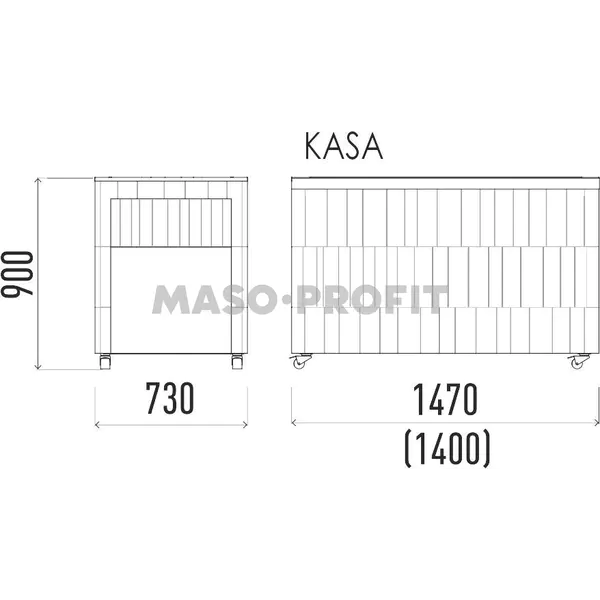 ENOFRIGO Neutrální rovný se zásuvkou 1400 NEC