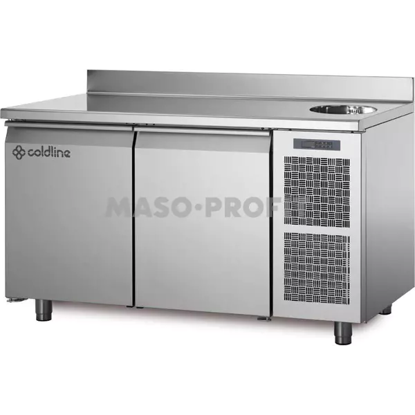 Coldline Mrazící stůl TA13/1BS s deskou, dřezem a zadním lemem