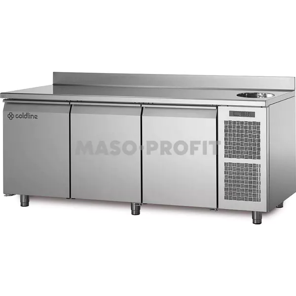 Coldline Mrazící stůl TA17/1BS s deskou, dřezem a zadním lemem