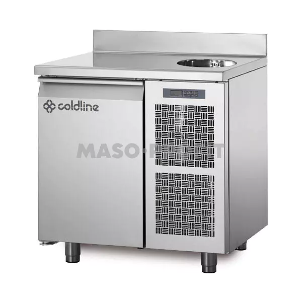 Coldline Chladící stůl TA09/1MS s deskou, dřezem a zadním lemem