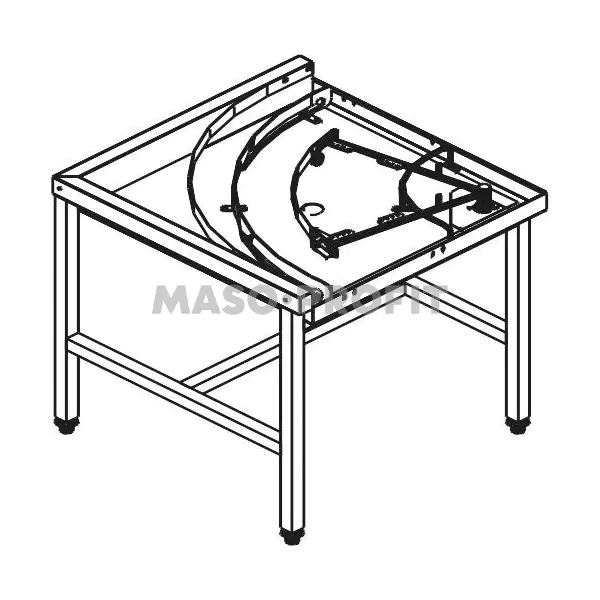 KROMO Stůl rohový 90° mechanizovaný 850 x 850 x 850 mm