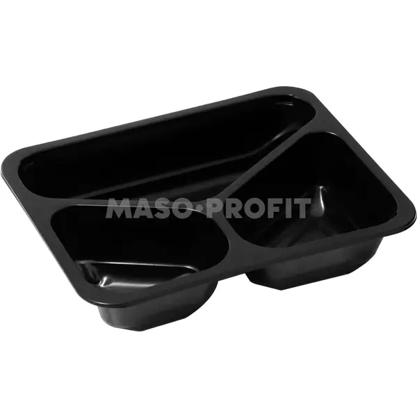 Zatavovací miska 227x178x50 3-dílná černá (500ks)