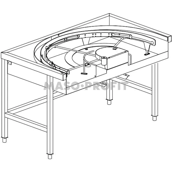 KROMO Stůl rohový 180° mechanizovaný 850 x 1500 x 850 mm