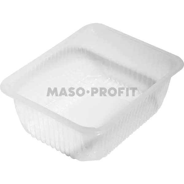 Zatavovací miska 227x178x80 1-dílná transparent žebrovaná (440 ks)